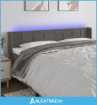 LED uzglavlje tamnosivo 183x16x78/88 cm baršunasto - NOVO