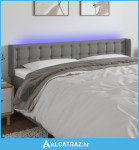LED uzglavlje tamnosivo 183x16x78/88 cm od tkanine - NOVO