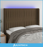 LED uzglavlje tamnosmeđe 147x16x118/128 cm od tkanine - NOVO