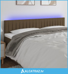 LED uzglavlje tamnosmeđe 180x5x78/88 cm od tkanine - NOVO