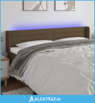 LED uzglavlje tamnosmeđe 183x16x78/88 cm od tkanine - NOVO