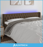 LED uzglavlje tamnosmeđe 183x16x78/88 cm od tkanine - NOVO