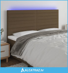 LED uzglavlje tamnosmeđe 200x5x118/128 cm od tkanine - NOVO