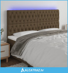 LED uzglavlje tamnosmeđe 200x7x118/128 cm od tkanine - NOVO