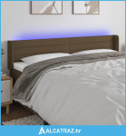 LED uzglavlje tamnosmeđe 203x16x78/88 cm od tkanine - NOVO