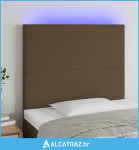 LED uzglavlje tamnosmeđe 90x5x118/128 cm od tkanine - NOVO