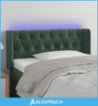 LED uzglavlje tamnozeleno 103x16x78/88 cm baršunasto - NOVO