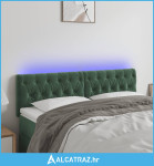 LED uzglavlje tamnozeleno 144x7x78/88 cm baršunasto - NOVO