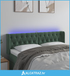 LED uzglavlje tamnozeleno 147x16x78/88 cm baršunasto - NOVO