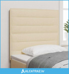 LED uzglavna ploča Linije dizajn Krem 100 cm Tkanina - NOVO