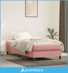 Madrac s džepičastim oprugama rozi 100x220x20 cm baršunasti - NOVO