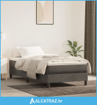 Madrac s oprugama tamnosivi 90x200x20 cm baršunasti - NOVO