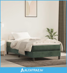 Madrac s oprugama tamnozeleni 100x210x20 cm baršunasti - NOVO