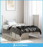 Metalni okvir za krevet s uzglavljem bijeli 100x200 cm - NOVO