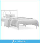 Metalni okvir za krevet s uzglavljem bijeli 100x200 cm - NOVO