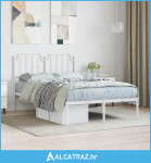 Metalni okvir za krevet s uzglavljem bijeli 120 x 190 cm - NOVO