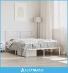 Metalni okvir za krevet s uzglavljem bijeli 120x200 cm - NOVO