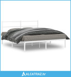 Metalni okvir za krevet s uzglavljem bijeli 150x200 cm - NOVO