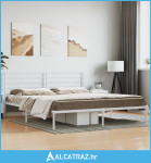 Metalni okvir za krevet s uzglavljem bijeli 180x200 cm - NOVO