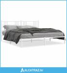 Metalni okvir za krevet s uzglavljem bijeli 180x200 cm - NOVO