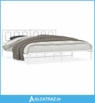 Metalni okvir za krevet s uzglavljem bijeli 200x200 cm - NOVO