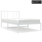 Metalni okvir za krevet s uzglavljem bijeli 80x200 cm - Bijela 80 x 20