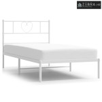 Metalni okvir za krevet s uzglavljem bijeli 90x200 cm - Bijela 90 x 20