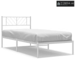 Metalni okvir za krevet s uzglavljem bijeli 90x200 cm - Bijela 90 x 20