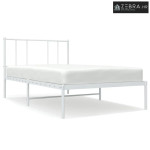 Metalni okvir za krevet s uzglavljem bijeli 90x200 cm - Bijela 90 x 20