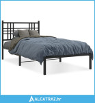 Metalni okvir za krevet s uzglavljem crni 100x190 cm - NOVO