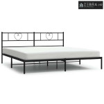 Metalni okvir za krevet s uzglavljem crni 180x200 cm - Crna 180 x 200