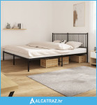 Metalni okvir za krevet s uzglavljem crni 180x200 cm - NOVO