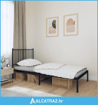 Metalni okvir za krevet s uzglavljem crni 90x190 cm - NOVO