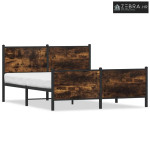 Metalni okvir kreveta bez madraca boja hrasta 150x200 cm - Dimljeni hr