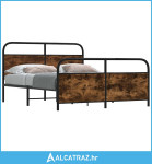 Metalni okvir kreveta bez madraca boja hrasta 183x213 cm - NOVO