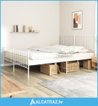 Metalni okvir kreveta uzglavlje i podnožje bijeli 180x200 cm - NOVO