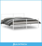 Metalni okvir kreveta uzglavlje i podnožje bijeli 180x200 cm - NOVO