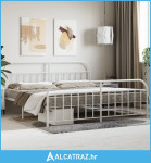 Metalni okvir kreveta uzglavlje i podnožje bijeli 193x203 cm - NOVO