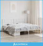 Metalni okvir kreveta uzglavlje i podnožje bijeli 200x200 cm - NOVO