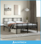 Metalni okvir kreveta uzglavlje i podnožje crni 120x200 cm - NOVO