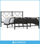 Metalni okvir kreveta uzglavlje i podnožje crni 140x190 cm - NOVO