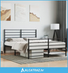 Metalni okvir kreveta uzglavlje i podnožje crni 140x190 cm - NOVO