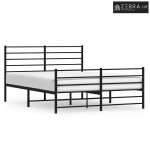 Metalni okvir kreveta uzglavlje i podnožje crni 160x200 cm - Crna 160
