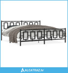 Metalni okvir kreveta uzglavlje i podnožje crni 193x203 cm - NOVO