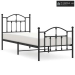 Metalni okvir kreveta uzglavlje i podnožje crni 90 x 200 cm - Crna 90