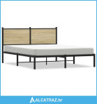 Metalni okvir kreveta s uzglavljem boja hrasta sonome 140x190cm - NOVO