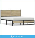 Metalni okvir kreveta s uzglavljem boja hrasta sonome 140x190cm - NOVO