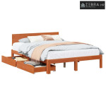 Okvir za krevet 3 pcs Vosak smeđa Čvrsto borovo drvo