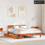 Okvir za krevet 3 pcs Vosak smeđa Čvrsto borovo drvo