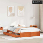 Okvir za krevet 3 pcs Vosak smeđa Čvrsto borovo drvo